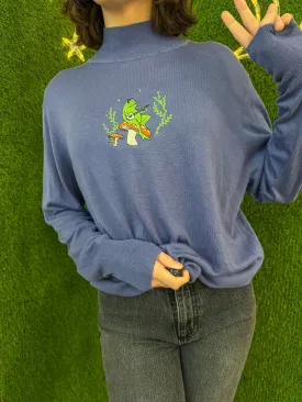 Banjo Frog Turtleneck Cropped Long Sleeve 2XL
