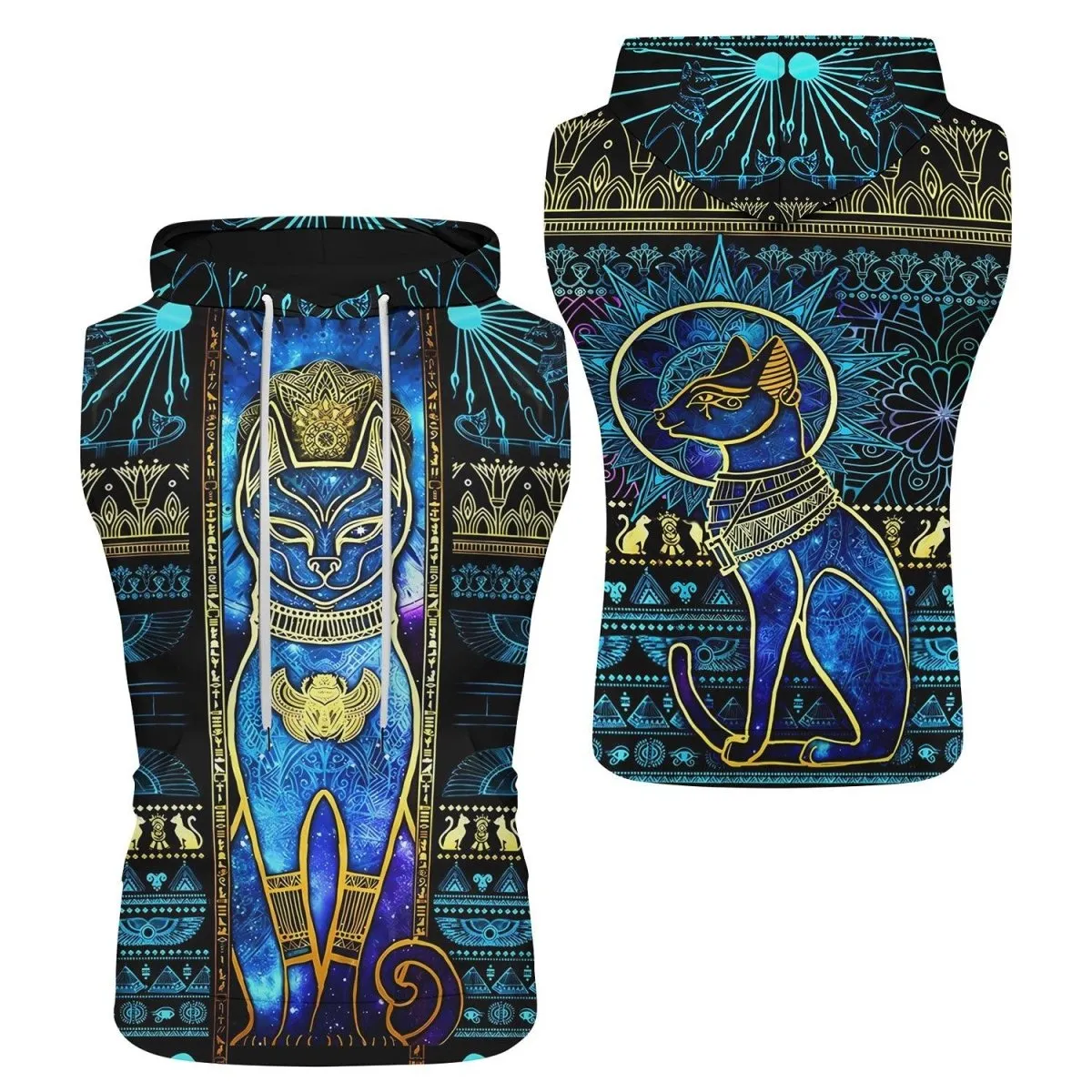Bastet Galaxy Sleeveless Pullover & Zip Hoodie