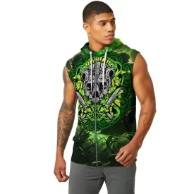 Green Panda Skull Sleeveless Pullover & Zip Hoodie