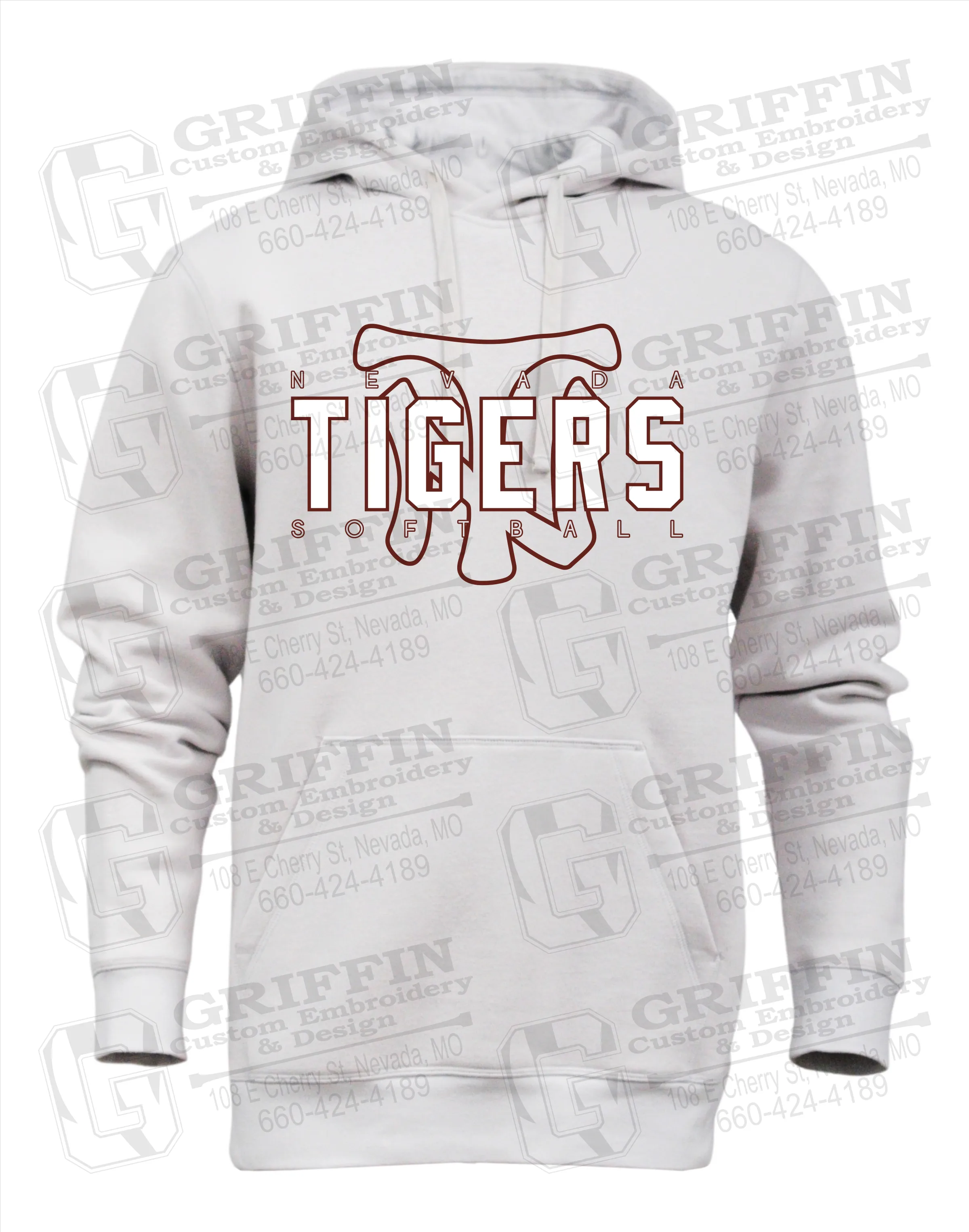 Heavyweight Fleece Hoodie - Softball - Nevada Tigers 25-K