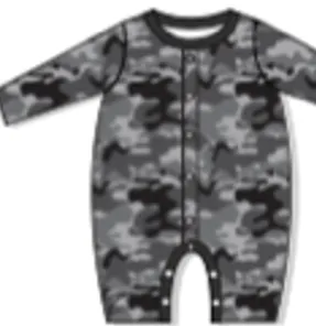 Little Mish - Thermal Zip Footie in Grey Camo