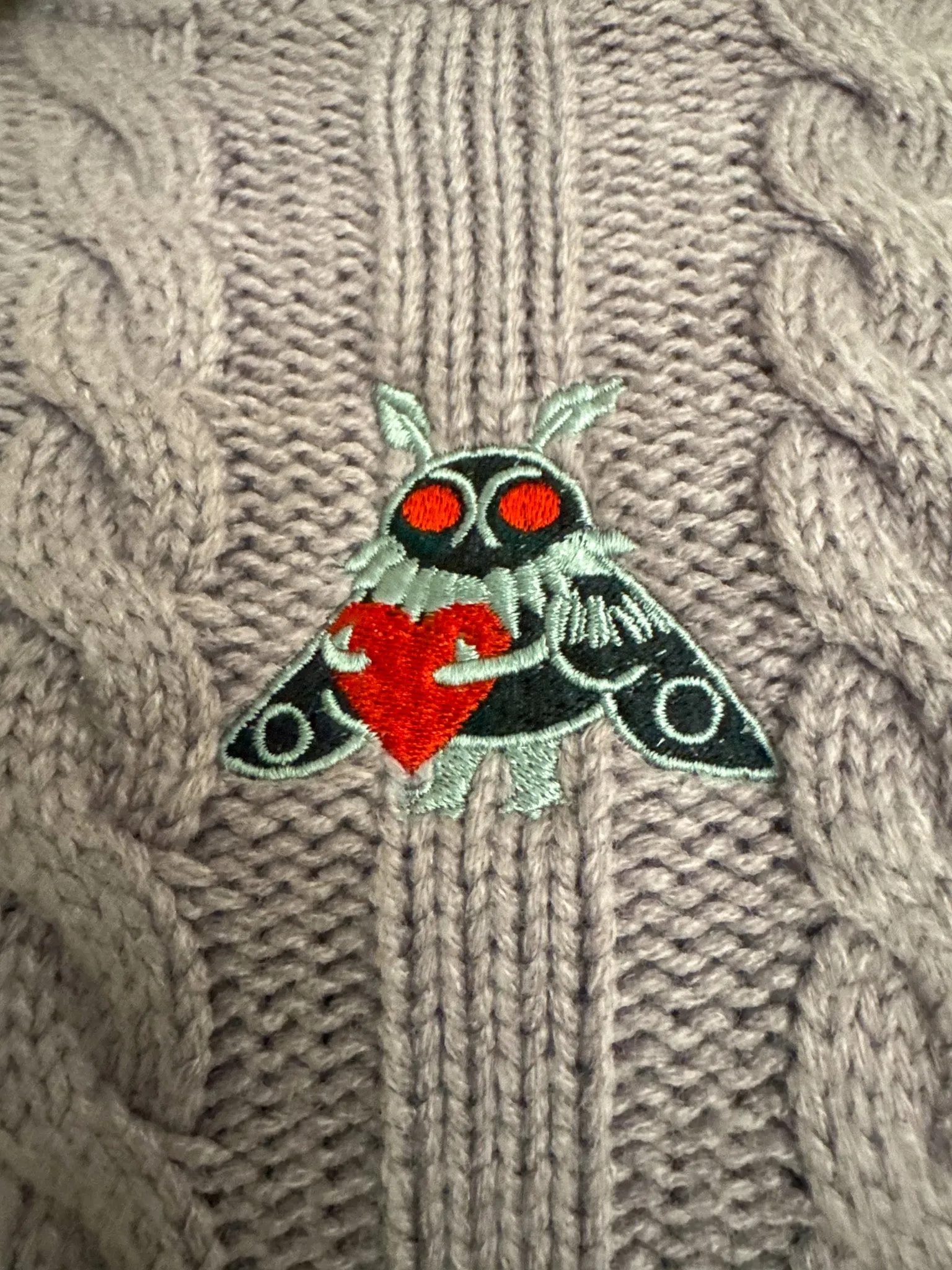 Mothman Purple Cropped Sweater XL