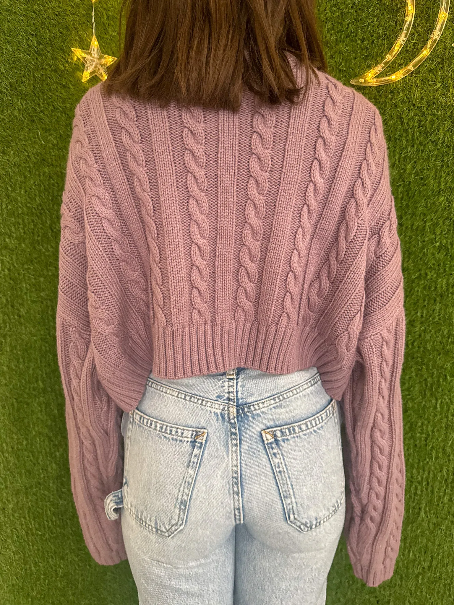 Mothman Purple Cropped Sweater XL