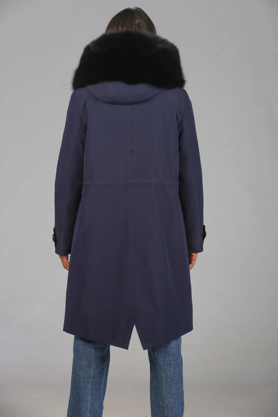 Parka in cotone tecnico  impermeabile X-long black