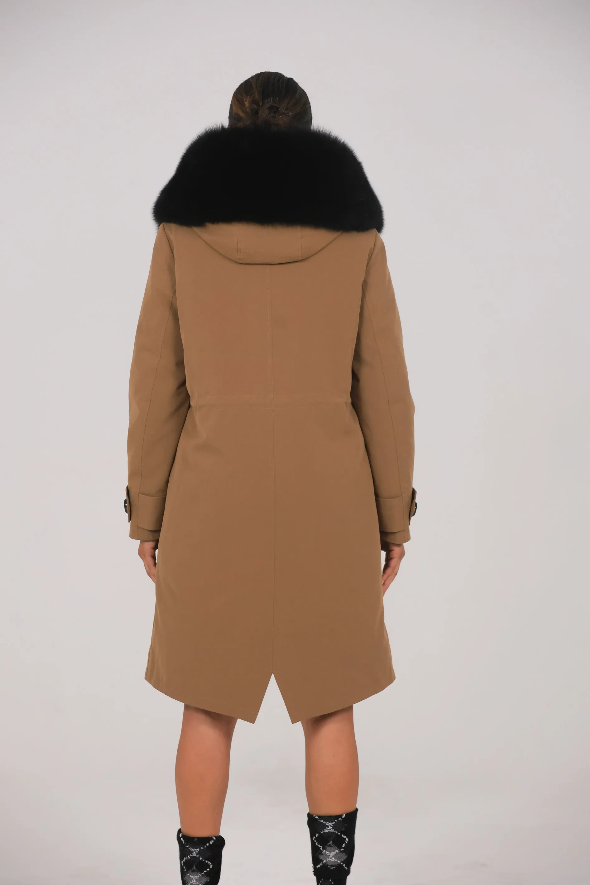 Parka in cotone tecnico  impermeabile X-long black
