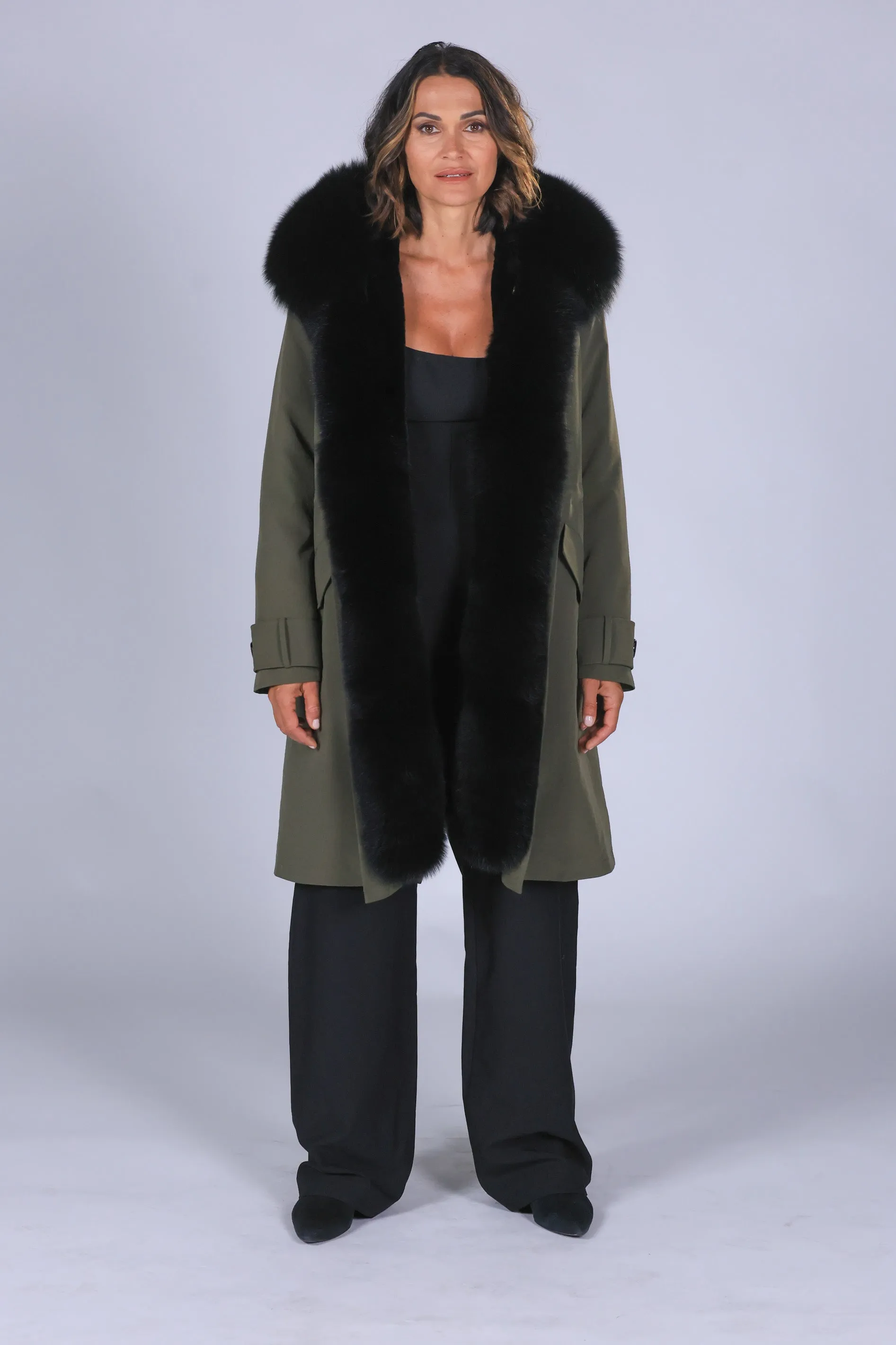 Parka in cotone tecnico  impermeabile X-long black