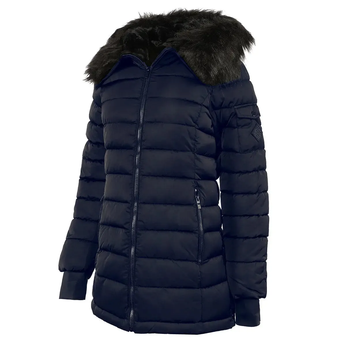 Steve Madden Women's Jacket with Fur Lined Hood