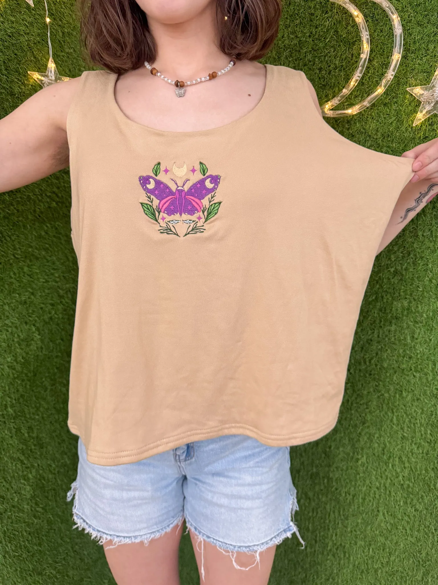 Tan Moth Tank Top 3XL
