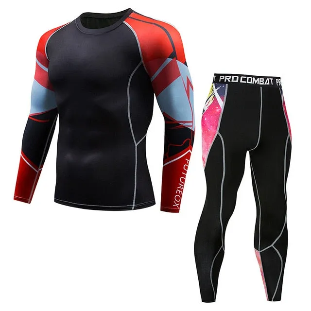 Thermal Underwear  Men Sets Compression Sweat Quick Drying Long Johns fitness