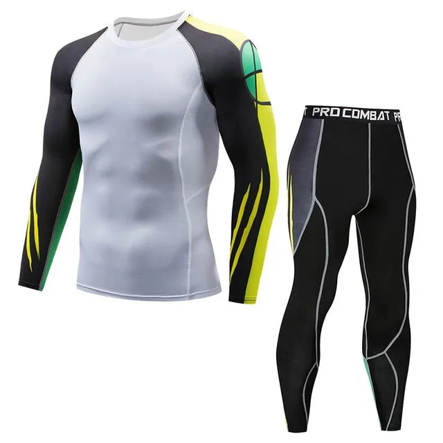 Thermal Underwear  Men Sets Compression Sweat Quick Drying Long Johns fitness