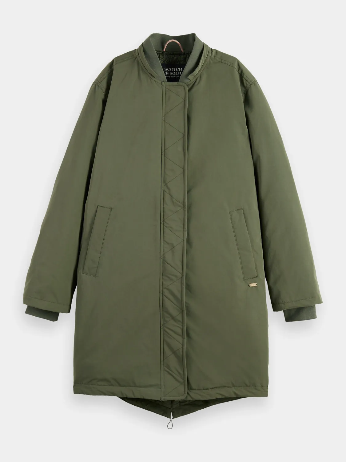 Water repellent mid-length parka